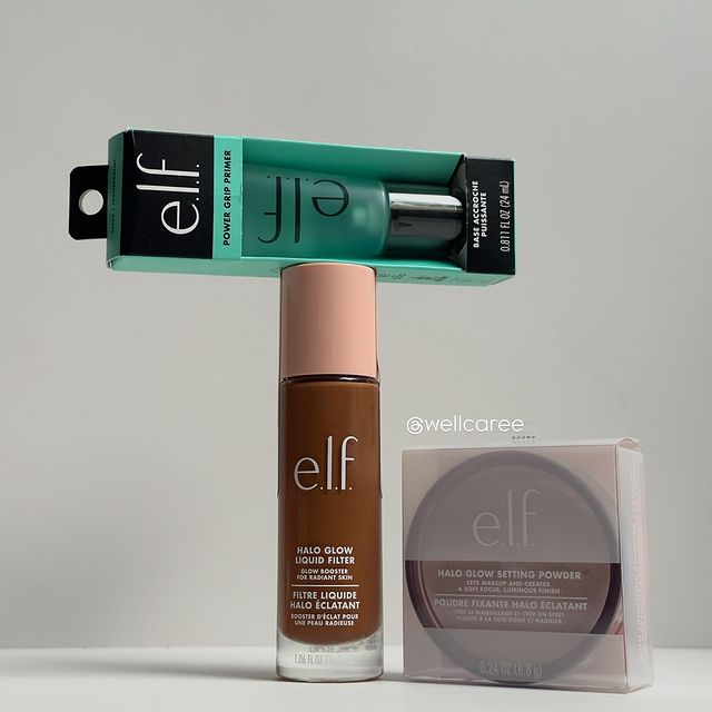 Takeer - Elf makeup 

Halo glow liquid filter 70,000
Halo glow setting powder 55,000
Power grip primer 55,000