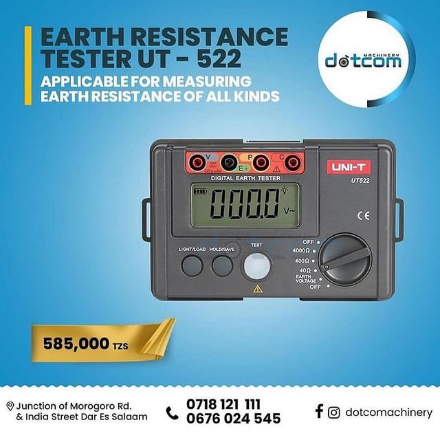 Takeer - EARTH RESISTANCE TESTER UT-522⁣

It is applicable to measuring the earth resistance of all kinds of electrical power system,⁣
This is ectrical equi...