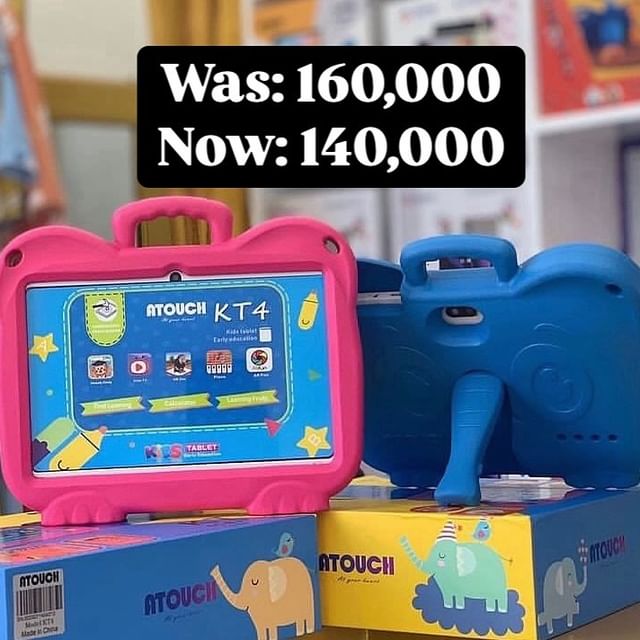 Takeer - KT4 Atouch. 

256gb, 8ram, WiFi, YouTube, play store, 7 display, heavy case, games, learning programs.

Offer Price: 140,000
Call/WhatsApp 
Tunapat...