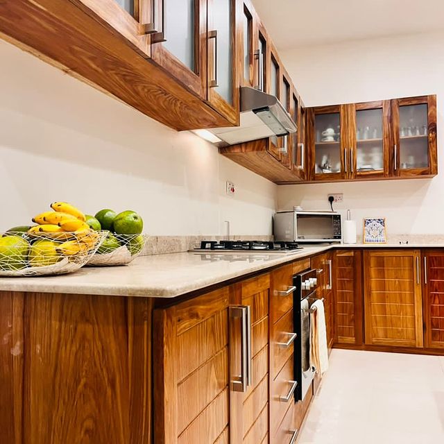 Takeer - HARDWOOD KITCHEN CABINETS 
Price: 1,600,000/- per running meter
Book your site visit today /