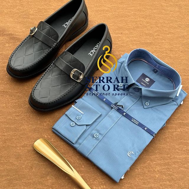 Takeer - A Classic Set of A loafer and Shirt
Loafer Price 100,000=
Shirt Price 40,000/=
👉🏻👉🏻FULL SET PRICE  135,000/=
We Do delivery mikoani tunatuma kw...