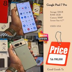 Takeer - Google Pixel 7 Pro
Tsh 990,000
⬛128GB/12GB/50MP/6.7"/SINGLE + eSim
⬛MTUMBA HALI MPYA TOKA USA.
⬛Ni simu bila accessories zake.
⬛INASOMA LINE ZOTE Z...