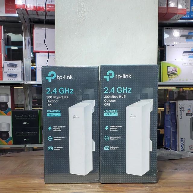 Takeer - OUTDOOR CPE 210 AVAILABLE NOW🔥🔥
2.4 GHz
BRAND: Tp-Link

Features; 
➡️Up to 300 Mbps wireless data rates
➡️Built-in 12 dBi 2×2 dual-polarized dire...