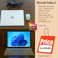 Takeer - Microsoft Surface 2 Laptop(SOLD✅✅)
Tsh 1,250,000
⬛512GB SSD Storage. 16GB RAM.
⬛Intel Core i7 8650U 8th Gen 1.90GHz 2.11 GHz.
⬛13.2" Screen size.
⬛...