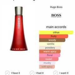 Takeer - Deep Red by Hugo Boss is a Oriental Vanilla fragrance for women. Deep Red was launched in 2001. Deep Red was created by Alain Astori and Beatrice P...