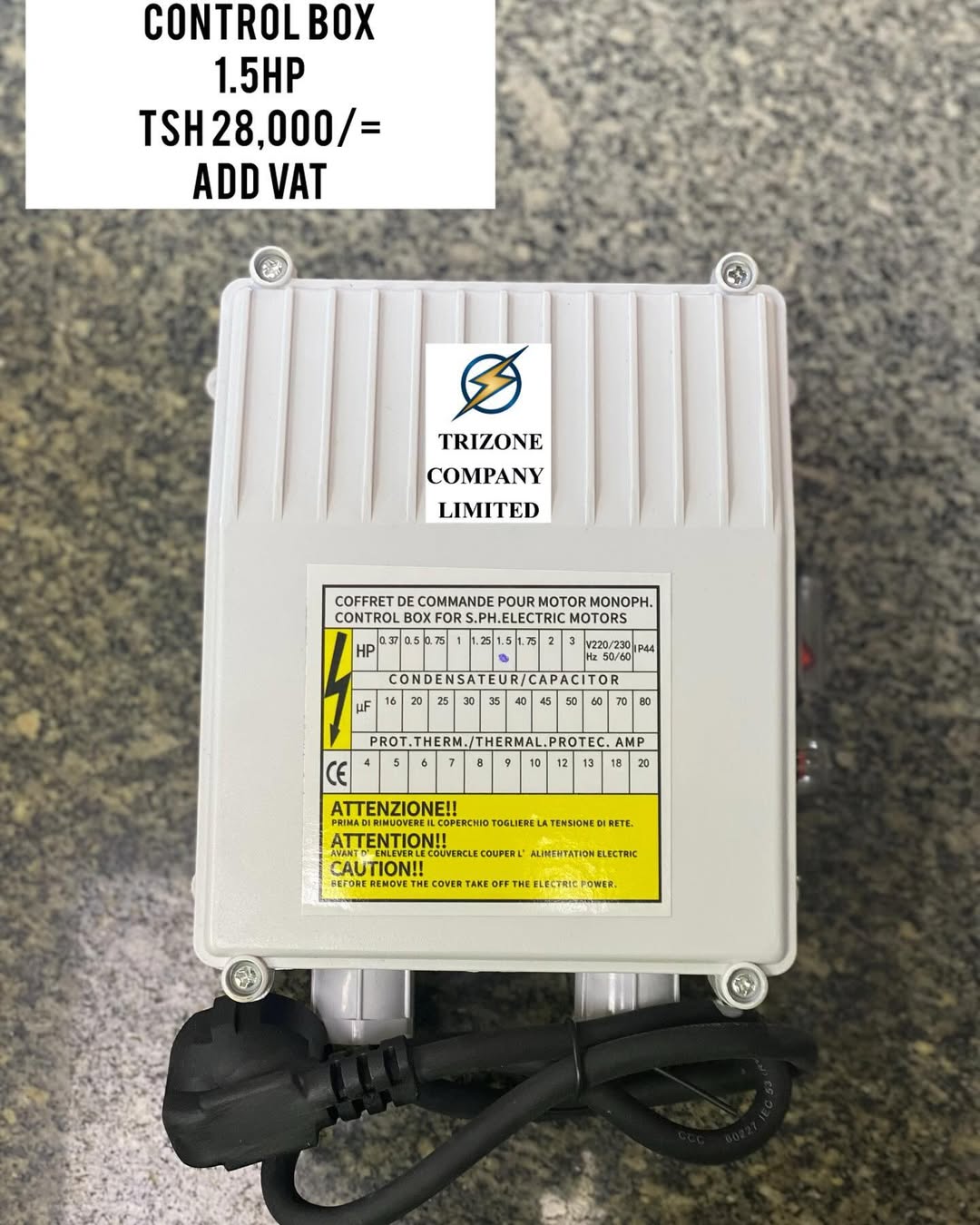 Takeer - CONTROL BOX 1.5HP ZIPO

BEI;TSH 28,000/=

MAWASILIANO;
SIMU NAMBA: #
WHATSAPP NAMBA:#

TUNAPATIKANA;
KARIAKOO-MTAA WA NARUNG'OMBE NA GOGO
NB:MIKOAN...