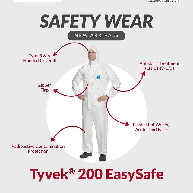 Takeer - Stay protected with the Tyvek® 200 EasySafe! Lightweight, antistatic, and designed with Type 5 & 6 protection for hazardous environments. Featuring...