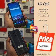 Takeer - LG Q60
Tsh 185,000
⬛64GB/3GB/16MP/6.26"/SINGLE SIM
⬛MTUMBA TOKA USA.
⬛Ni simu bila accessories zake.
⬛INASOMA LINE ZOTE ZA TANZANIA.
⛔HATUFANYI EXC...