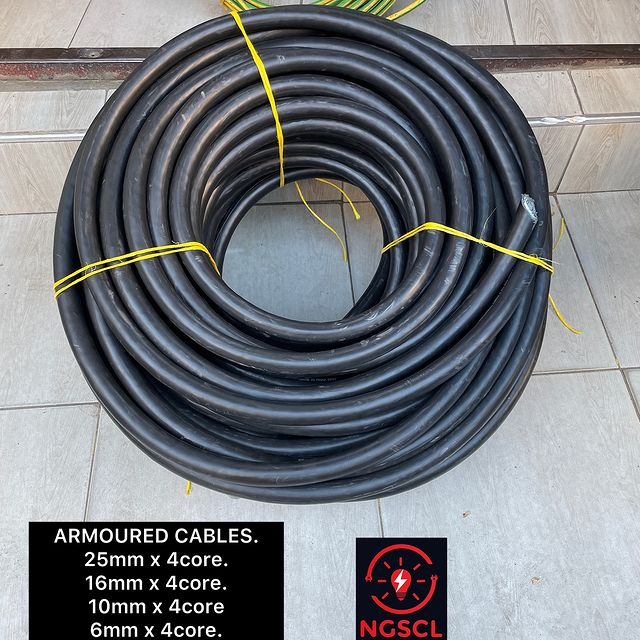 Takeer - ARMOURED CABLES.
25mm x 4core.
16mm x 4core.
10mm x 4core
6mm x 4core.

MAWASILIANO,
WHATSAPP & CALLS: CALLS: ☎️
TUNAPATIKANA KARIAKOO, MTAA WA NAR...