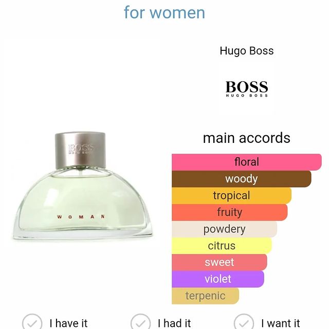 Takeer - Boss Woman by Hugo Boss is a Floral Fruity fragrance for women. Boss Woman was launched in 2000. The nose behind this fragrance is Sophie Labbe. To...