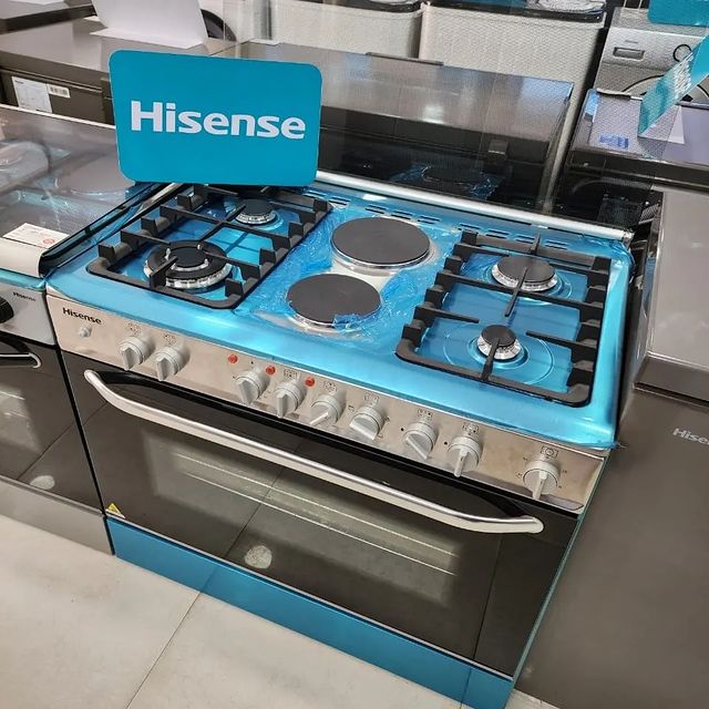 Takeer - Hisense gas cooker with oven 90x60cm 
2year warranty 
Price 👉 1,550,000
Electric oven 
4plate gas 
2plate electric 
Free delivery 🚚