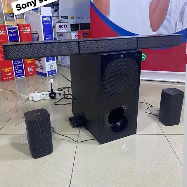 Takeer - Sony sound bar available 400w
Warranty 2year 
Price 👉 650,000
Powerful Bass 
Optical port 
HDMI cable 
HDMI port 
Bluetooth 
Dolby Atmos 
Free del...