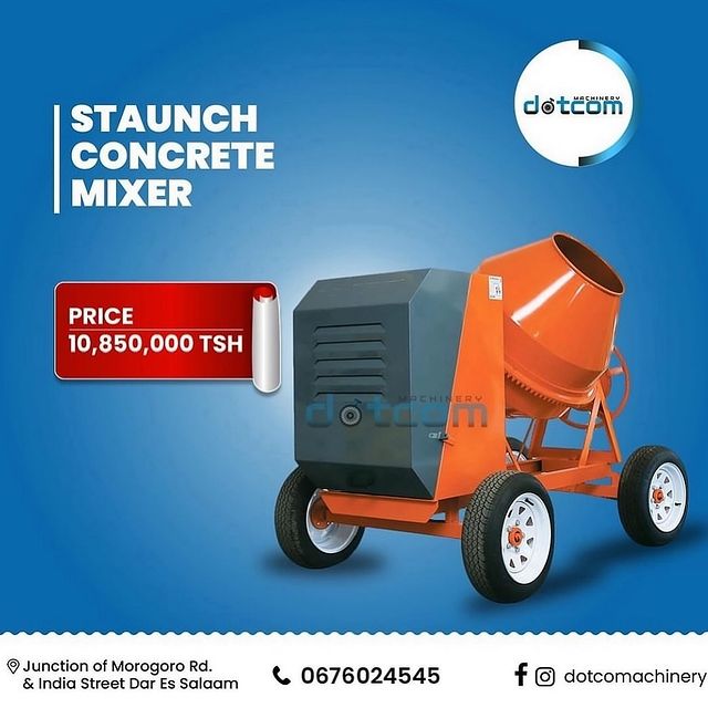 Takeer - STAUNCH CONCRETE MIXER
Engine: DIESEL,500lts, Made in Lebanon.

✅ PRICE 10,850,000/=

Call / Whatsapp www.dotcomachinery.co.tz
____________________...