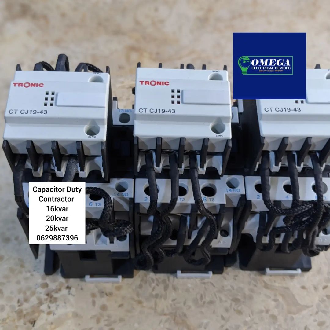 Takeer - Capacitor Duty Contactors 
16kvar 
20kvar 
25kvar 

Tunapatikana: Karikoo Mtaa Wa Narung'ombe na Livingstone.

Mawasiliano: Normal Call & Whatsapp ...