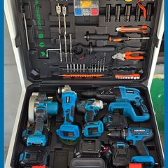 Takeer - 5 - IN - 1 Cordless Drill complete set now available in stock...

Set includes:-
1 Hammer Drill 
1 Cordless Drill
1 Wrench
1 Grinder
1 Circular saw...