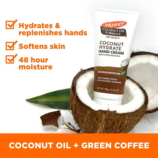 Takeer - PALMERS  COCONUT HYDRATE HAND CREAM
✅️ Hydrates and replenishes hand 
✅️ softens skin
✅️ 48 hour moisture 

Shop with us 

Perfume
Skincare
Hairpro...