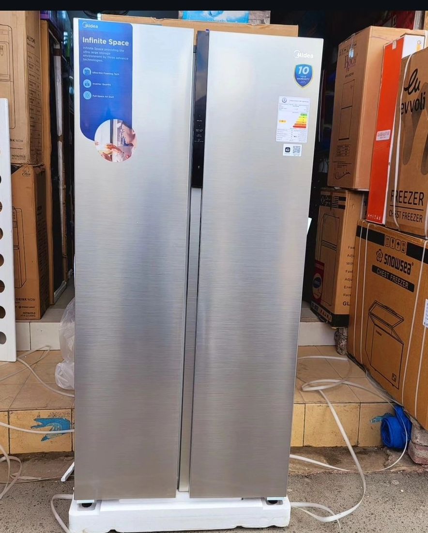 Takeer - Midea 482 Liter Side-By-Side Refrigerator MDRS619
10 years Compressor warranty 
Bei Tshs 1,700,000 

Call or WhatsApp 

Features:
▪︎Inverter Quattr...