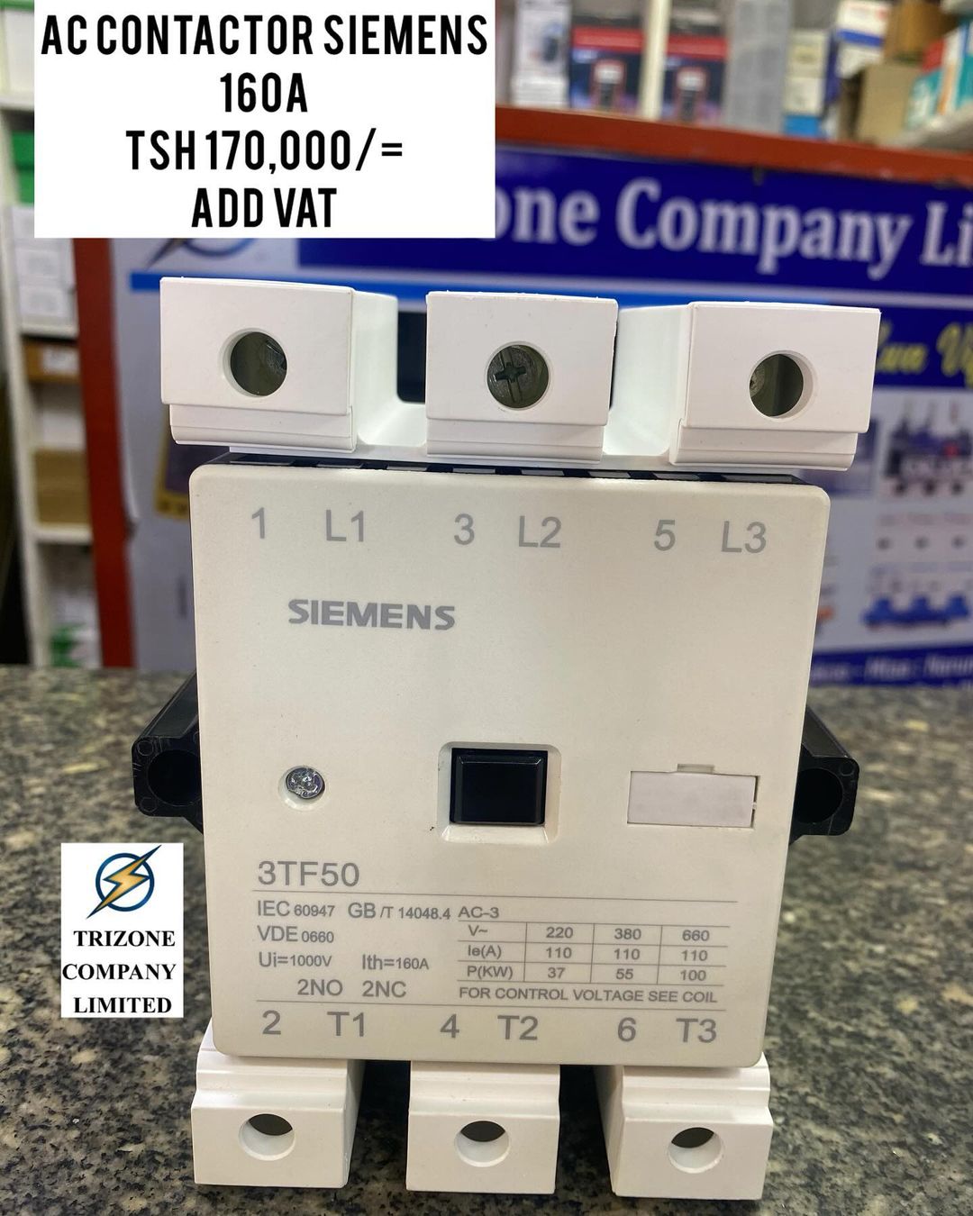 Takeer - AC CONTACTOR SIEMENS 160A ZIPO

BEI;TSH 170,000/=

MAWASILIANO;
SIMU NAMBA: #
WHATSAPP NAMBA:#

TUNAPATIKANA;
KARIAKOO-MTAA WA NARUNG'OMBE NA GOGO
...