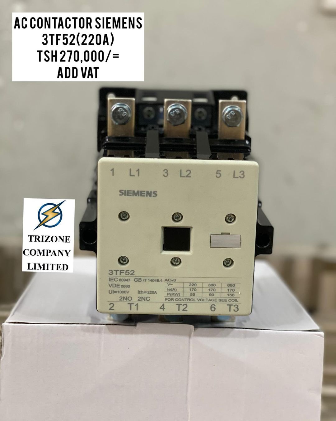 Takeer - AC CONTACTOR SIEMENS 220A(3TF52) ZIPO

BEI;TSH 270,000/=

MAWASILIANO;
SIMU NAMBA: #
WHATSAPP NAMBA:#

TUNAPATIKANA;
KARIAKOO-MTAA WA NARUNG'OMBE N...