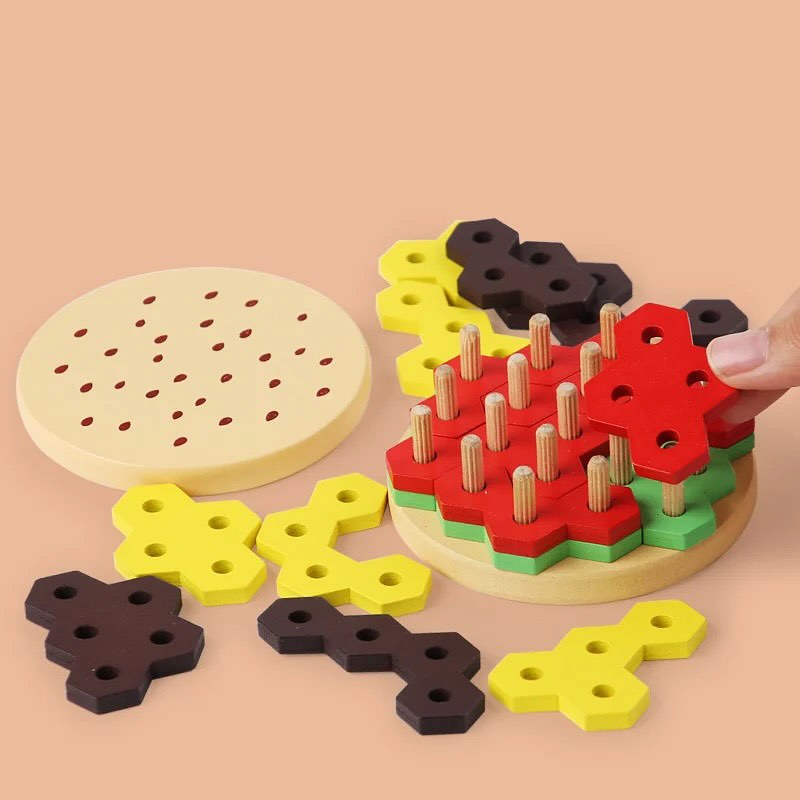 Takeer - Wooden building blocks, logical thinking Puzzle Challenge the mind, stack the burger
Price 18,000tshs