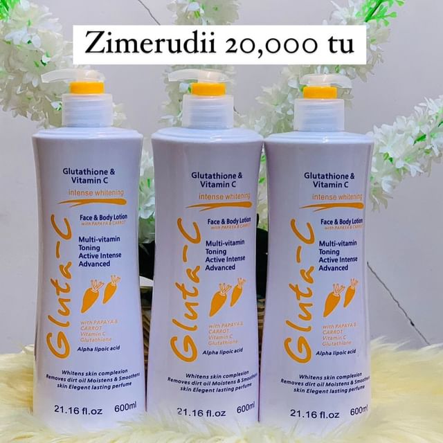 Takeer - Hizi si ndo mlisisitiza niwaletee tena
Waliotumia wanajua balaa lake
Nzuri mnoo ina gluta na vitamin c
Inangarisha vzr sanaa
20,000 jumla pia zipo
...