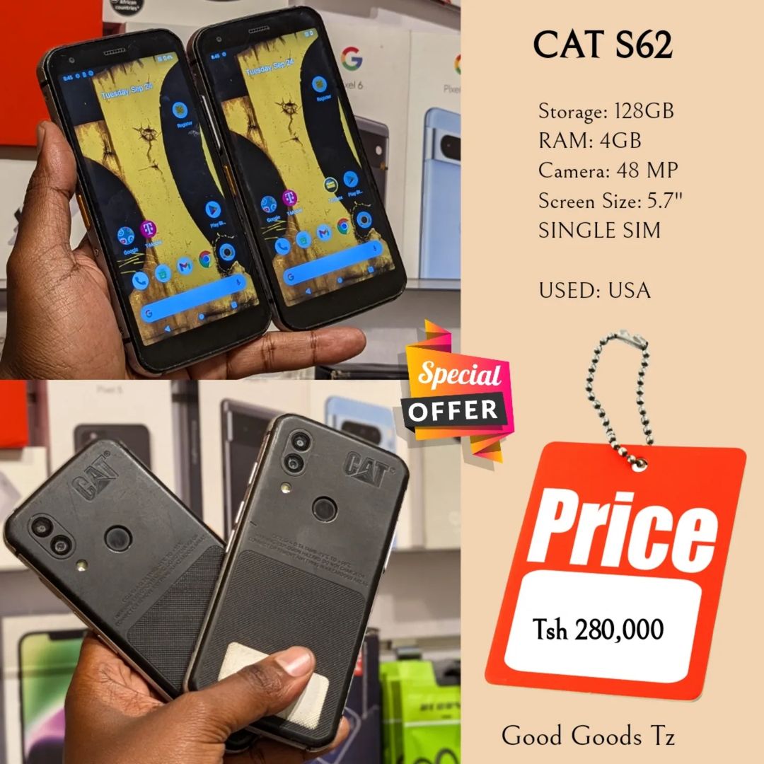 Takeer - CAT S62
Tsh 280,000
⬛128GB/4GB/48 MP/5.7"/SINGLE SIM.
⬛MTUMBA HALI MPYA TOKA USA.
⬛Ni simu bila accessories zake.
⬛INASOMA LINE ZOTE ZA TANZANIA.
⛔...