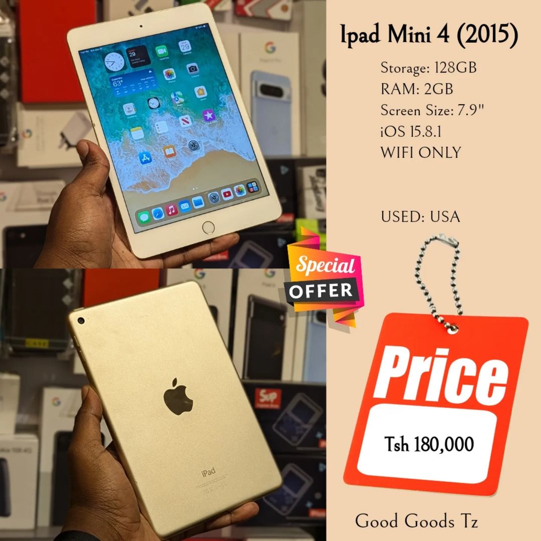 Takeer - Ipad Mini 4 (2015)
Tsh 180,000
⬛128GB/7.9"/WIFI ONLY
⬛MTUMBA HALI MPYA TOKA USA.
⬛iOS 15.8.1
⬛Ni simu bila accessories zake.
⛔HATUFANYI EXCHANGE/TO...