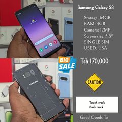 Takeer - Samsung Galaxy S8
Tsh 170,000
⬛64GB/4GB/12 MP/5.8"/SINGLE SIM
⬛MTUMBA HALI MPYA TOKA USA.
🟥TOUCH CRACK NA BACK COVER CRACK.
⬜VYENGINE VYOTE SIMU I...