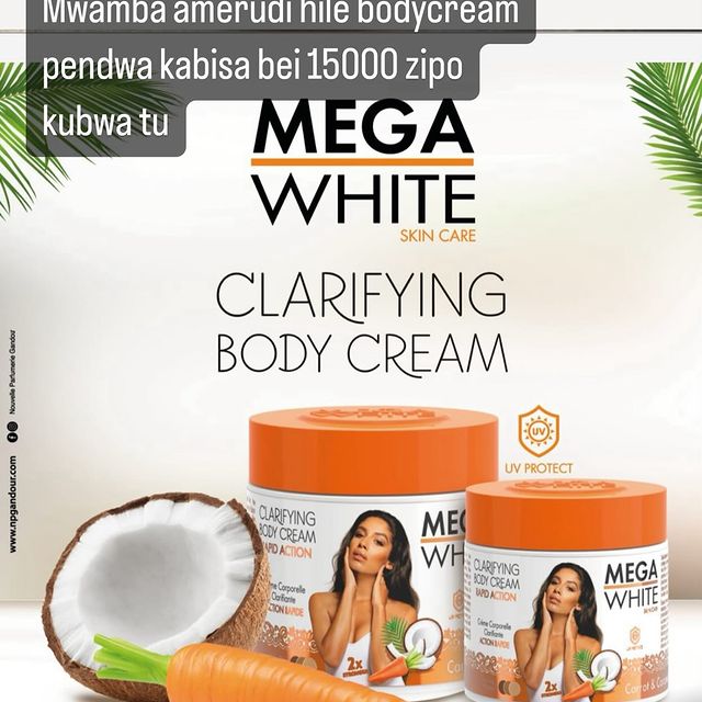 Takeer - Mega white bodycream
Mwamba amerudi kiboko kabisaaa kung'arisha
Bei 15000
whatssap 