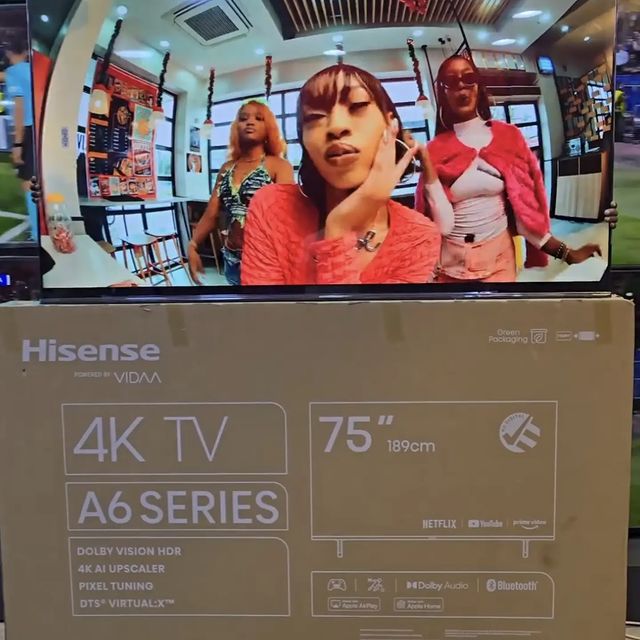 Takeer - Offer 🔥 Hisense smart 4k UHD frameless 75 inches 
2year warranty 
Price 👉 2,400,000
Free delivery 🚚 
Call or whtsp 📞 📞